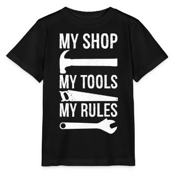 my shop my tools my rules - Stanley/Stella MINI CREATOR Kids’ T-Shirt - black - Front - Mikhail (115cm)