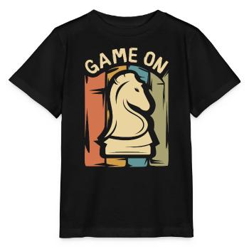 Game On Chess Design – Retro Springer - T-shirt bio MINI CREATOR Stanley/Stella Enfant - noir - Devant - Mikhail (115cm)