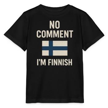 Drapeau finlandais. Aucun commentaire - T-shirt bio MINI CREATOR Stanley/Stella Enfant - noir - Devant - Mikhail (115cm)