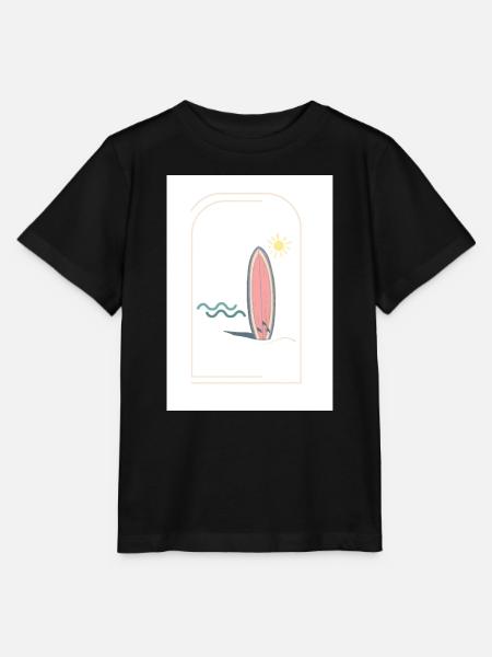 Surfbrett Sonnenaufgang Design - Stanley/Stella Kinder T-Shirt MINI CREATOR - Schwarz