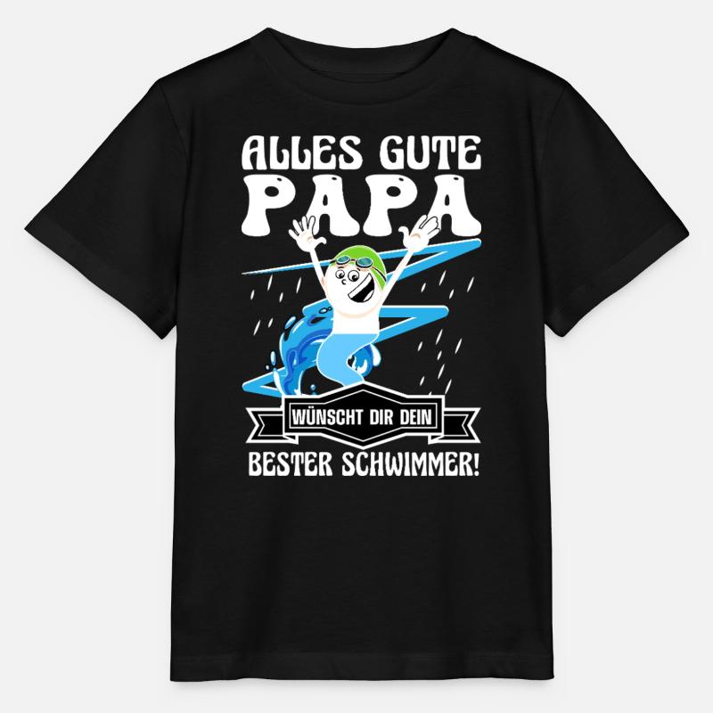Alles gute Papa wünscht dein bester Schwimmer  - Stanley/Stella Kinder T-Shirt MINI CREATOR  - Schwarz