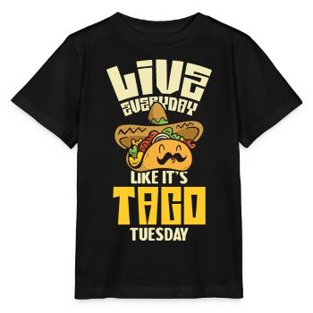 Lebe wie Taco Dienstag - Stanley/Stella Kinder T-Shirt MINI CREATOR  - Schwarz - Vorne - Mikhail (115cm)