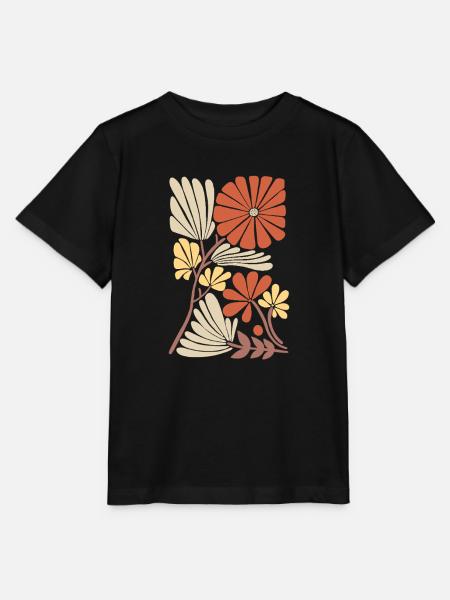 Boho Blumen Muster - Stanley/Stella Kinder T-Shirt MINI CREATOR - Schwarz