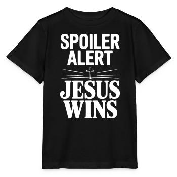 Spoiler Alert Jesus Wins - Stanley/Stella MINI CREATOR Kids’ T-Shirt - black - Front - Mikhail (115cm)