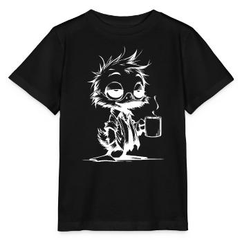 Office duck morning chaos with coffee in the office - Stanley/Stella MINI CREATOR Kids’ T-Shirt - black - Front - Mikhail (115cm)