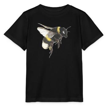 Watercolor Honeybee Accents - Stanley/Stella MINI CREATOR Kids’ T-Shirt - black - Front - Mikhail (115cm)