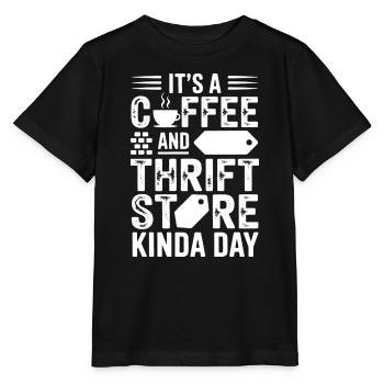 Coffee and Thrift Store Day - Stanley/Stella MINI CREATOR Kids’ T-Shirt - black - Front - Mikhail (115cm)