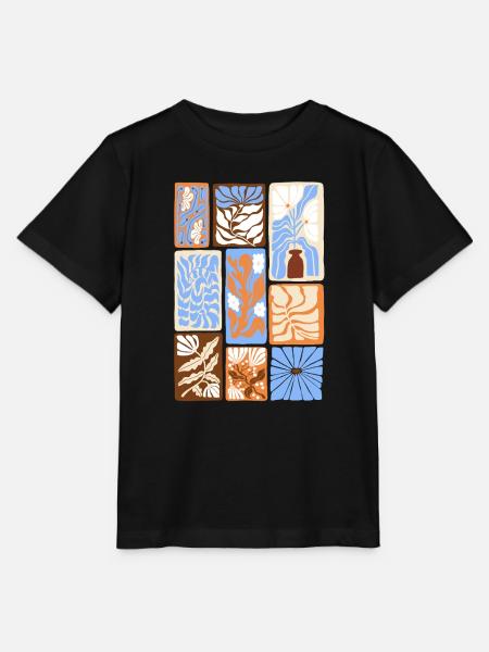 Abstrakte botanische Muster - Stanley/Stella Kinder T-Shirt MINI CREATOR - Schwarz