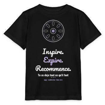 Expire. Yoga Méditation Bien-être - T-shirt bio MINI CREATOR Stanley/Stella Enfant - noir - Devant - Mikhail (115cm)