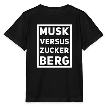 Musk versus Zuckerberg Kontrast - Stanley/Stella Kinder T-Shirt MINI CREATOR  - Schwarz - Vorne - Mikhail (115cm)