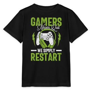 Esprit de joueur : Don de redémarrage à ne jamais abandonner - T-shirt bio MINI CREATOR Stanley/Stella Enfant - noir - Devant - Mikhail (115cm)