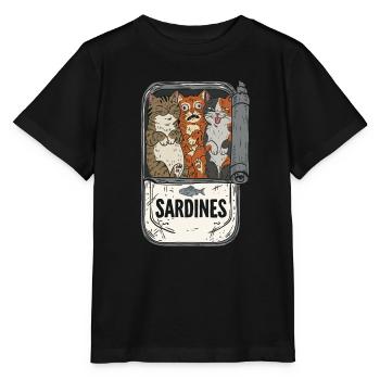 Kittens in a sardine can - Stanley/Stella MINI CREATOR Kids’ T-Shirt - black - Front - Mikhail (115cm)