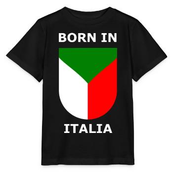 Geboren in Italia Schild - Stanley/Stella Kinder T-Shirt MINI CREATOR  - Schwarz - Vorne - Mikhail (115cm)