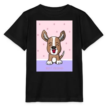 Meilleur ami du chien de Kawaii - T-shirt bio MINI CREATOR Stanley/Stella Enfant - noir - Devant - Mikhail (115cm)