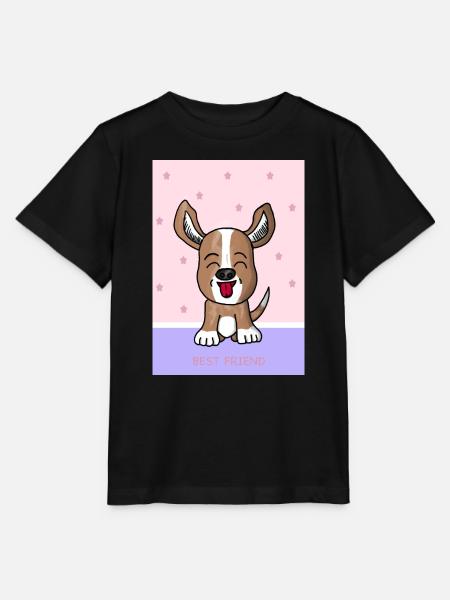 Kawaii Dog Best Friend - Stanley/Stella MINI CREATOR Kids’ T-Shirt - black