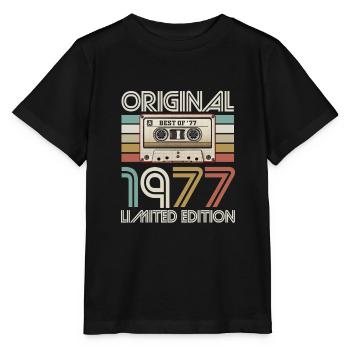 Originale limitierte Retro-Kassette von 1977 - Stanley/Stella Kinder T-Shirt MINI CREATOR  - Schwarz - Vorne - Mikhail (115cm)
