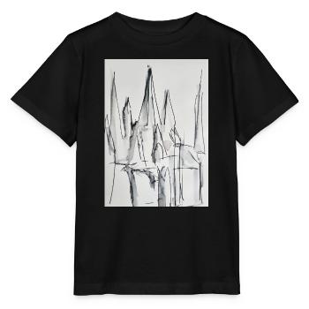 Silhouette de la ville en noir et blanc - T-shirt bio MINI CREATOR Stanley/Stella Enfant - noir - Devant - Mikhail (115cm)