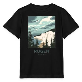 Rügen Baltic Sea | Vintage Travel Poster - Stanley/Stella MINI CREATOR Kids’ T-Shirt - black - Front - Mikhail (115cm)