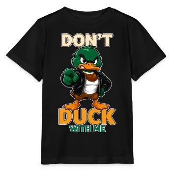 Don't Duck With Me Funny Angry Mallard Duck - Stanley/Stella MINI CREATOR Kids’ T-Shirt - black - Front - Mikhail (115cm)