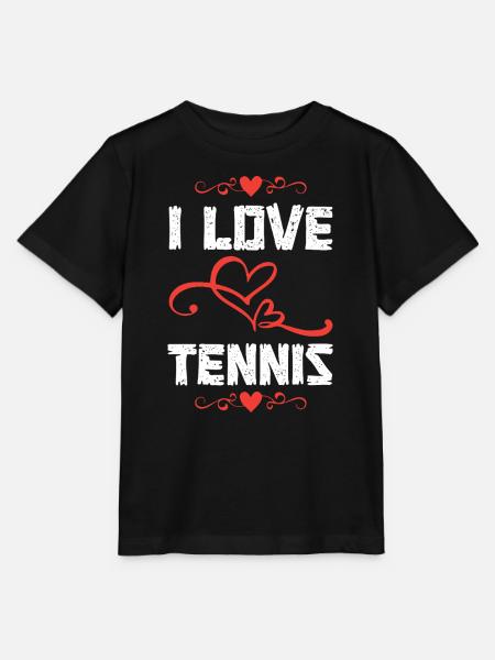 I Love Tennis Herz-Design - Stanley/Stella Kinder T-Shirt MINI CREATOR - Schwarz