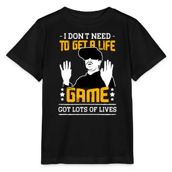 Game Got Plenty Lives Tee - Stanley/Stella Kinder T-Shirt MINI CREATOR  - Schwarz - Vorne - Mikhail (115cm)