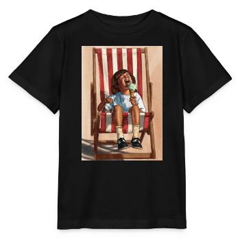 Kind, das Minzeeis isst - Stanley/Stella Kinder T-Shirt MINI CREATOR  - Schwarz - Vorne - Mikhail (115cm)