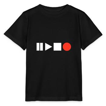 start stop recording rec button - Stanley/Stella MINI CREATOR Kids’ T-Shirt - black - Front - Mikhail (115cm)