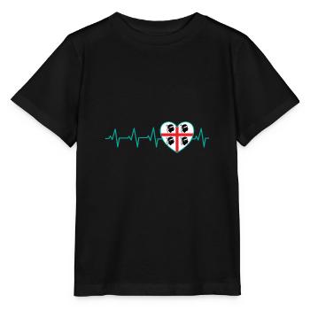 Pulse Herz Geschenk Sardinien Sardegna Italien - Stanley/Stella Kinder T-Shirt MINI CREATOR  - Schwarz - Vorne - Mikhail (115cm)