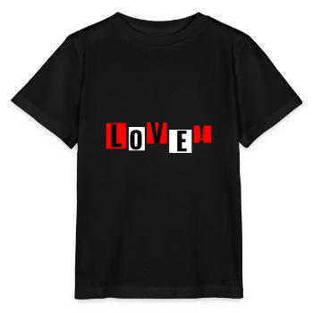 love, love lettering in block letters. Crazy - Stanley/Stella MINI CREATOR Kids’ T-Shirt - black - Front - Mikhail (115cm)