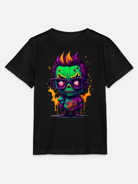 Bunter cooler Zombie - Stanley/Stella Kinder T-Shirt MINI CREATOR - Schwarz