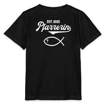 Pfarrerin Pfarrer Frauen Fisch Kirche Christen - Stanley/Stella Kinder T-Shirt MINI CREATOR  - Schwarz - Vorne - Mikhail (115cm)