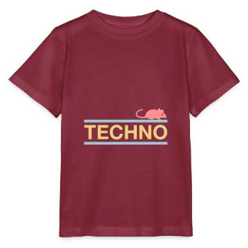 ★ Designfarben änderbar ★ Technomaus (Maus) - Stanley/Stella Kinder T-Shirt MINI CREATOR  - Burgunderrot - Vorne - Kain (125cm)