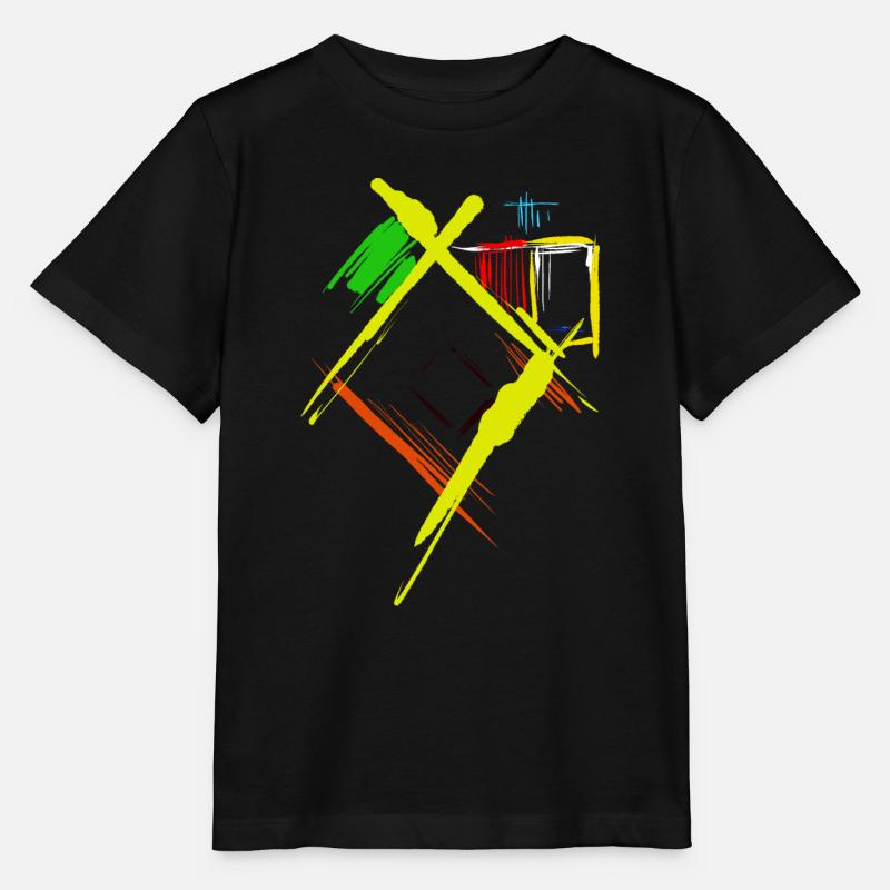 Art abstrait - T-shirt bio MINI CREATOR Stanley/Stella Enfant - noir