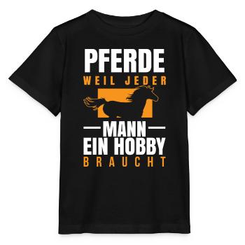 Pferd - Mann Hobby braucht - Stanley/Stella Kinder T-Shirt MINI CREATOR  - Schwarz - Vorne - Mikhail (115cm)