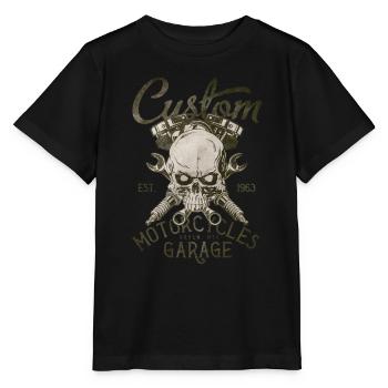 garage de motos sur mesure - T-shirt bio MINI CREATOR Stanley/Stella Enfant - noir - Devant - Mikhail (115cm)