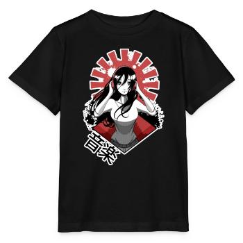 Ein Mädchen, das Musik hört - Stanley/Stella Kinder T-Shirt MINI CREATOR  - Schwarz - Vorne - Mikhail (115cm)