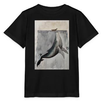 Rencontre avec les baleines - T-shirt bio MINI CREATOR Stanley/Stella Enfant - noir - Devant - Mikhail (115cm)