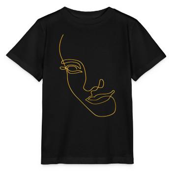 Dessin au trait silhouette féminine Visages féminins visage - T-shirt bio MINI CREATOR Stanley/Stella Enfant - noir - Devant - Mikhail (115cm)
