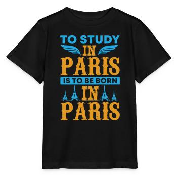 ÉTUDIER À PARIS, C’EST NAÎTRE À PARIS - T-shirt bio MINI CREATOR Stanley/Stella Enfant - noir - Devant - Mikhail (115cm)