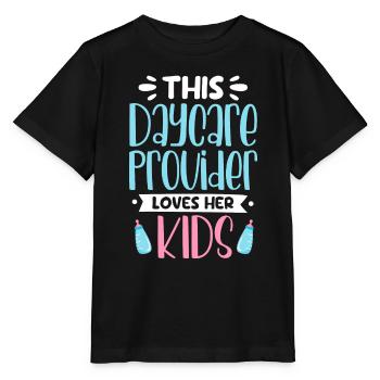 This Daycare Provider Loves Her Kids - Daycare - Stanley/Stella MINI CREATOR Kids’ T-Shirt - black - Front - Mikhail (115cm)