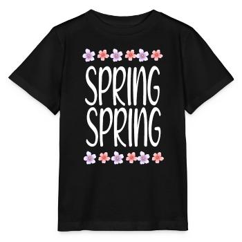 White Spring Words for Black T-chirts - Stanley/Stella MINI CREATOR Kids’ T-Shirt - black - Front - Mikhail (115cm)