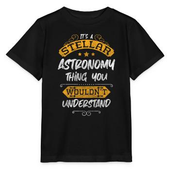 Space Planet Cosmonaut Cosmos - Stanley/Stella MINI CREATOR Kids’ T-Shirt - black - Front - Mikhail (115cm)