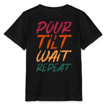 Verser, Incliner, Attendre, Répéter - T-shirt bio MINI CREATOR Stanley/Stella Enfant - noir - Devant - Mikhail (115cm)