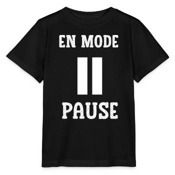En mode pause - T-shirt bio MINI CREATOR Stanley/Stella Enfant - noir - Devant - Mikhail (115cm)