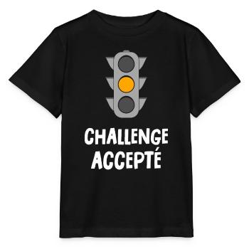 challenge accepté - T-shirt bio MINI CREATOR Stanley/Stella Enfant - noir - Devant - Mikhail (115cm)