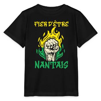 Idée Cadeau Supporter Nantes Fier D'être Nantais - T-shirt bio MINI CREATOR Stanley/Stella Enfant - noir - Devant - Mikhail (115cm)