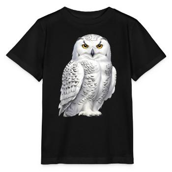 Snowy Owl - Stanley/Stella MINI CREATOR Kids’ T-Shirt - black - Front - Mikhail (115cm)