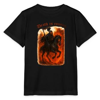 Death is comming - Stanley/Stella Kinder T-Shirt MINI CREATOR  - Schwarz - Vorne - Mikhail (115cm)
