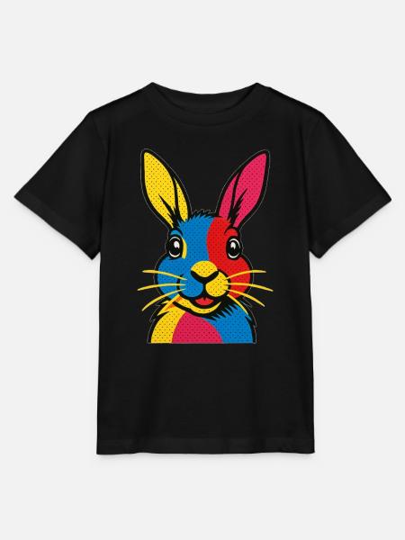 Kaninchen Pop Art - Stanley/Stella Kinder T-Shirt MINI CREATOR  - Schwarz