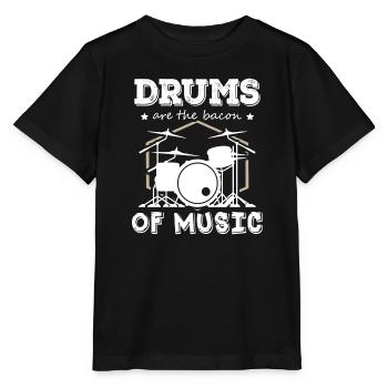 Les tambours sont le bacon du batteur de musique - T-shirt bio MINI CREATOR Stanley/Stella Enfant - noir - Devant - Mikhail (115cm)